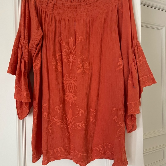 Orange 100 per cent cotton shirt - Picture 2 of 5